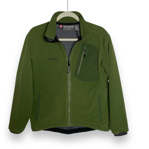 Simms Windstopper Fleece Jacket Green Full Zip Gorpcore Fishing Mens Size Small - Picture 1 of 7