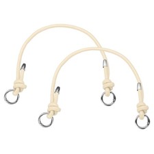 2Pcs Leather Purse Strap, 15.75 Inch PU Bag Handle, Beige, Silver Buckle