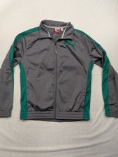 PUMA Mens Tracksuit Top Jacket Medium Grey green Polyester