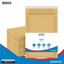GOLD PADDED BUBBLE ENVELOPES PEEL & SEAL MAILER BAGS VARIOUS SIZES 1-100 PACK