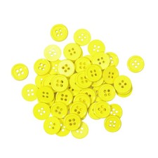Favorite Findings Plastic Craft Buttons Yellow Round 4-Hole Sew Fasteners 12mm