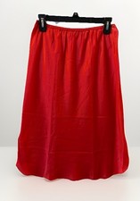 Embellishments Red Half Slip Size Medium Nylon Rayon Poly Satin Feel Crisp Tag