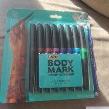 BODYMARK Party Pack Temporary Tattoo Marker for Skin, Premium Brush Tip,
