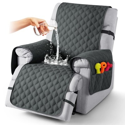 100% Waterproof Recliner Covers, Recliner Sofa Covers with Leg Straps, Revers...