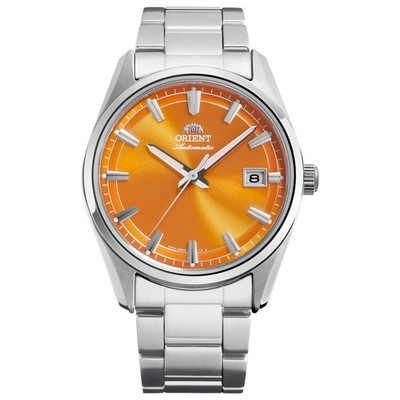 Orient Men's Stretto Date Orange Dial Automatic 38mm Watch RA-AC0R08Y
