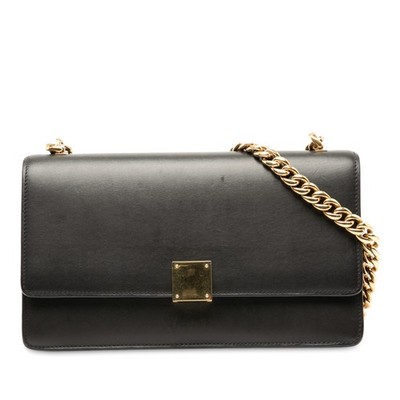 Celine Small Leather Case Chain Flap | Pre-Loved | Black | Authenticated