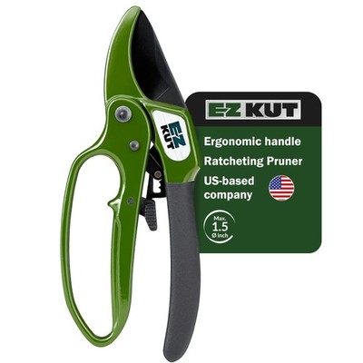 Heavy Duty Pruning Shears Green - with Ratcheting Action Great Garden Hand To...