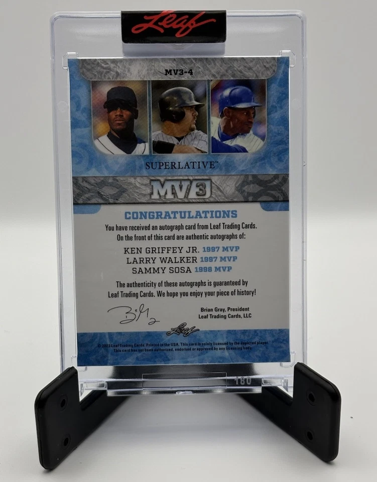 Ken Griffey Jr / Larry Walker / Sammy Sosa 2023 Hoja Superlativo MV3 #MV3-4 /5 R Foto 2 de 2