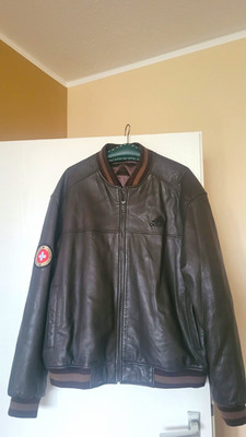 adidas Lederjacke  Schwarz Gr. 52 L