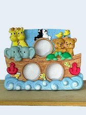 Noah  s Ark Photo Picture Frame Multi 3 Pictures Vintage 1980