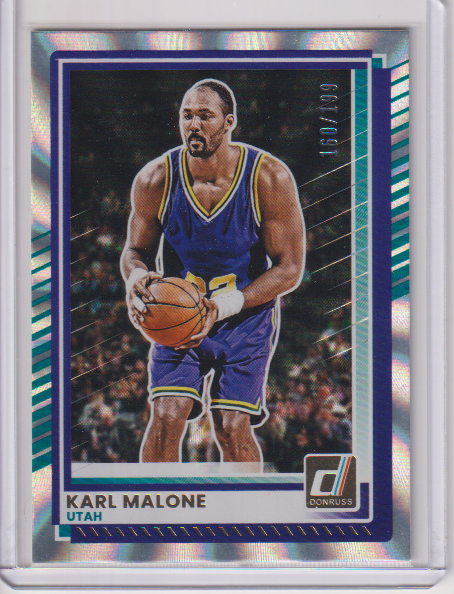 2025-26 Panini Donruss Basketball Karl Malone Holo Lazer /199 Card #179