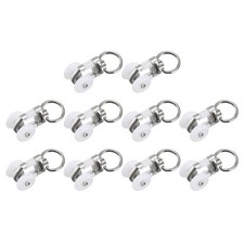 10Pcs Curtain Track Rollers 10.5mm/0.41" Plastic Twin Wheeled Carriers