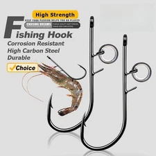 25Pcs Live Shrimp Hooks High Strength Baitholder Corrosion Resistant Non-Offset