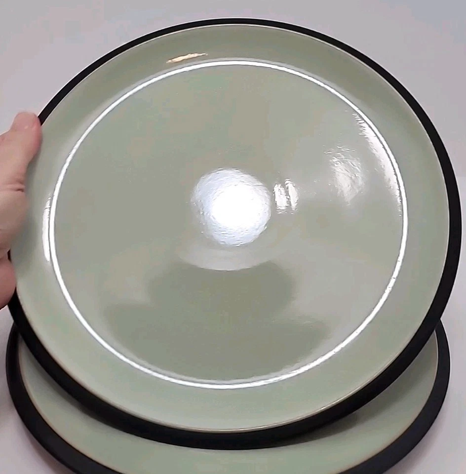 Set of 2 DENBY Energy Celadon/Charcoal 10 1/2" Dinner Plates - Image 4 of 4
