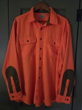 LL Bean Shirt Mens XL Blaze Orange Hunting Button Up