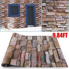 Self-Adhesive Wallpaper 3D Stone Brick Peel and Stick Contact Paper Waterproof