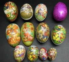Vintage Easter Paper Mache Egg Candy Container Echt Erzgebirge Germany Lot of 10