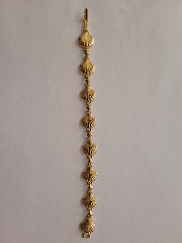AVON goldfarben goldfarben Muschel Muschel Panel Gliederarmband signiert 6,75 VINTAGE - Bild 11 von 11