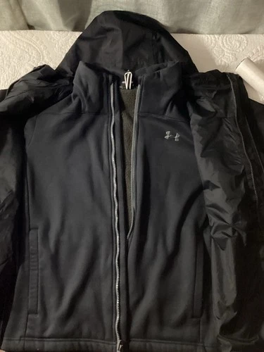 Under Armour Storm Men’s Black Hooded Full Zip Jacket w/ Pockets Short image 4
