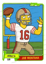 Joe Montana Homer's Heroes Simpsons 1981 Rookie Custom Trading Card 49ers