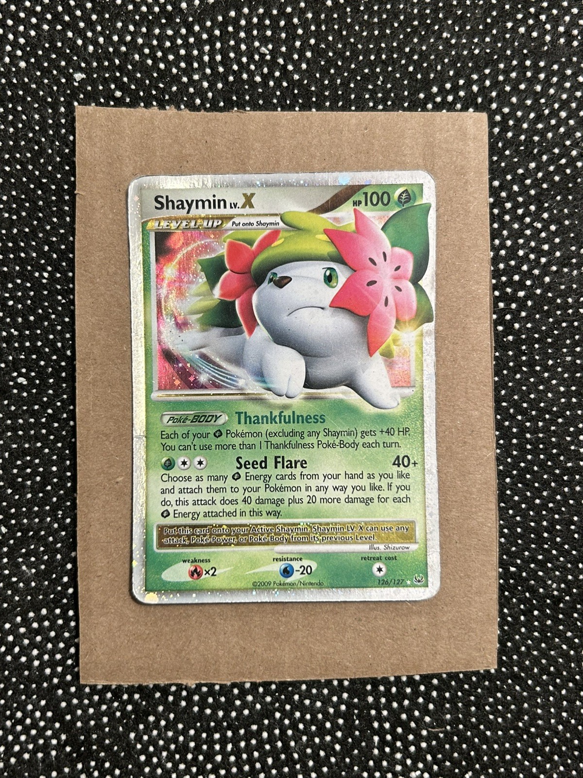 Shaymin LV.X Land Forme 126/127 Platinum Holo Rare Pokemon Card TCG