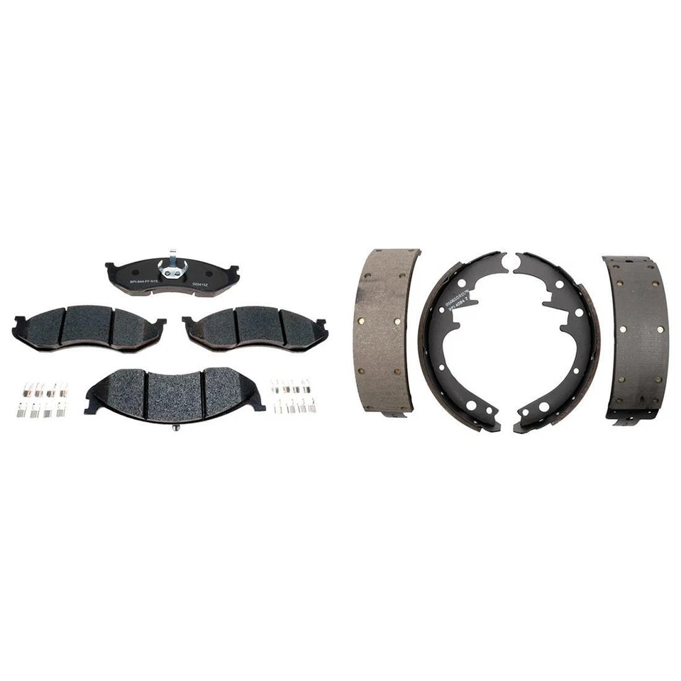 Kit de pastillas de freno y zapatas de freno delanteras traseras metálicas para Jeep Wagoneer Wrangler 1990 Foto 4 de 4