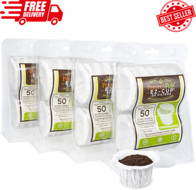 Perfect Pod EZ-Cup Disposable Coffee Filters   4 Pack 200 Ct for Reusable Pods..