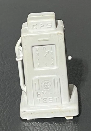 Vintage 2-1/4” Marx Service Station Gas Pumps Hy-Test White Plastic