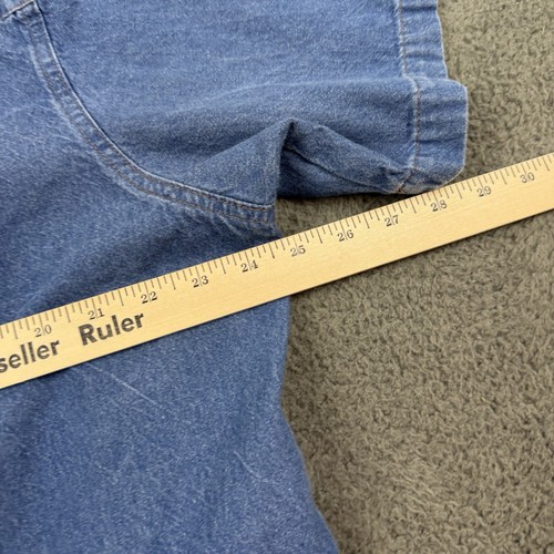 Vintage Wrangler Jeanshemd Herren Extra Large Tall Blau Peal Snap Kurzarm - Bild 7 von 8