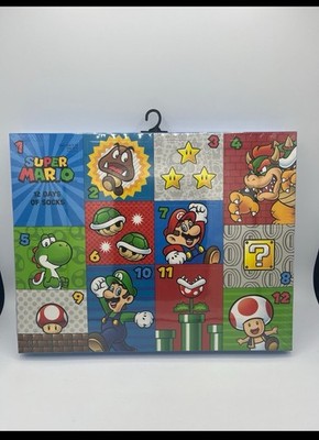 Super Mario Bros - 12 Days Of Socks -various Print Socks - NEW Nintendo 