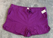 NWT Terra & Sky Women’s Plus Ruffle Shorts 3X Purple Casual Cruise Style