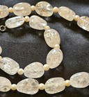 Vintage Necklace Clear Cracked Natural Crystal Quartz W Pearl 18-19” & Bracelet  — photo 4