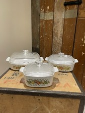 3er Set Vintage Corning Ware Spice Of Life Auflaufformen Deckel Kochgeschirr USA