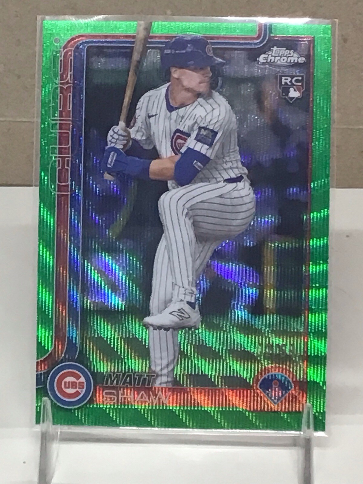 2025 Topps Chrome Matt Shaw 02/99 Green Wave Refractor  RC #219