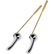 Universal Replacement Toilet Tank Flush Lever Handle in Chrome 2 Pack 