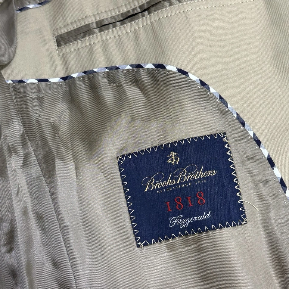 Chaqueta Blazer Brooks Brothers 1818 Fitzgerald Dos Botones Para Hombre Talla 40R Tostada Foto 4 de 4