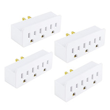 3 Outlet Adapter Extender, 3 Way Grounded Plug Splitter, 1 to 3 Plug Outlet Spli