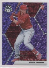 2021 Panini Mosaic Rookie Quick Pitch Purple Prizm 27/50 Alec Bohm #220 0c2