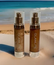 Glamlite Caribbean Glow Body Luminizer In BAHAMA BRONZE & GOLDEN PARADISE New!
