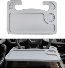 Car Steering Wheel Desk, 2 in 1 Auto Steering Wheel Tray for Food Color: Gray