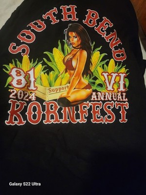 Hells Angels  2XL Black Men's  South Bend Kornfest 2024 Graphic T-Shirt