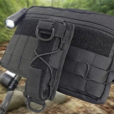 Tactical Flashlight Holster Open Top Molle Pouch for Vertical & Horizontal Carry