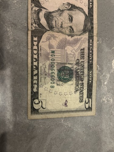 2013 $5 Dollar Banknote Fancy Serial Number Binary 666 Triple 6 Cool 99.39% - Picture 2 of 3
