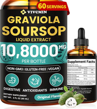 Vivcmin Graviola Soursop Leaf Extract Liquid - Soursop Bitters Liquid, Support I