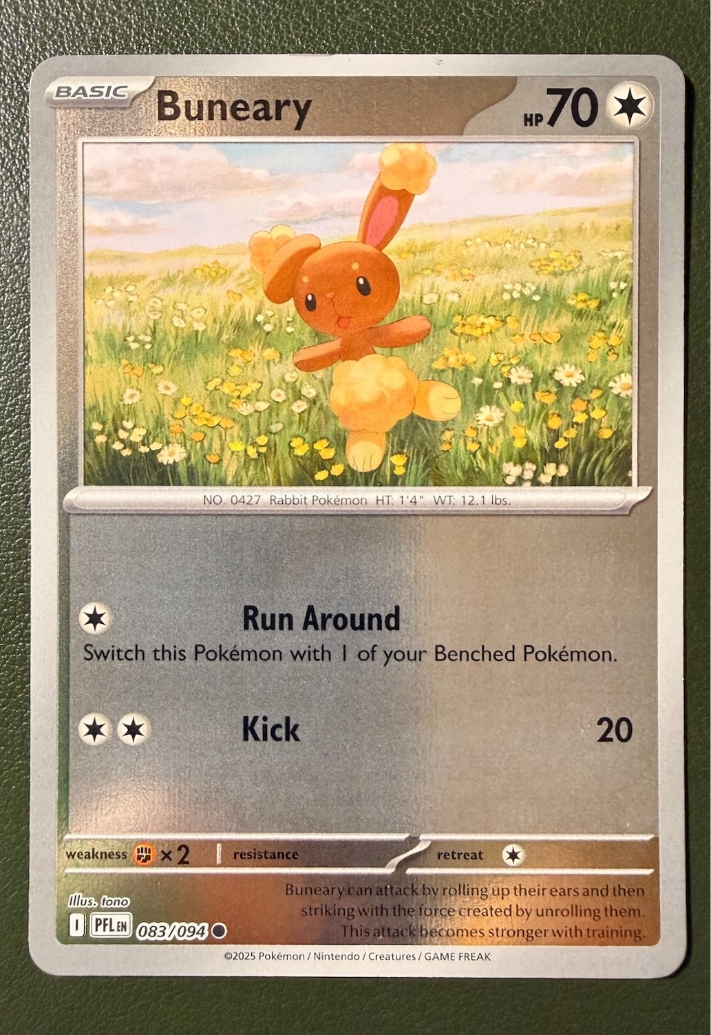 Pokemon TCG Buneary 83/94 Phantasmal Flames ME2 Reverse Holo NM