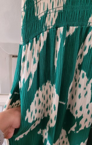 FAT FACE Aria Textured Leaves Green Midi Dress.Size UK 12/14 .RRP £69. *perfect* - Picture 11 of 22