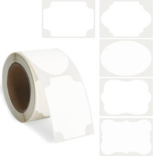 200 PCS Shaped Dissolvable Food Labels with Dispenser - 5 Shapes, No Residue, fo