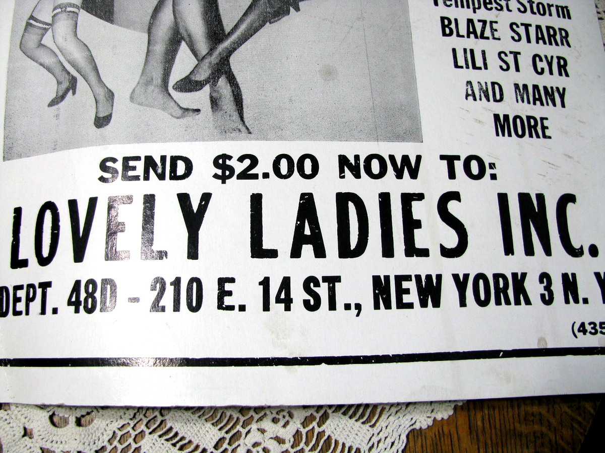 Vintage Pin Up Girls Poster-1940's?? Lovely Ladies, Inc. -ON SALE