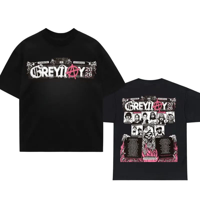 New!! Grey Day 2026 Tour T-Shirt Rap Concert Merch Tee Two Side