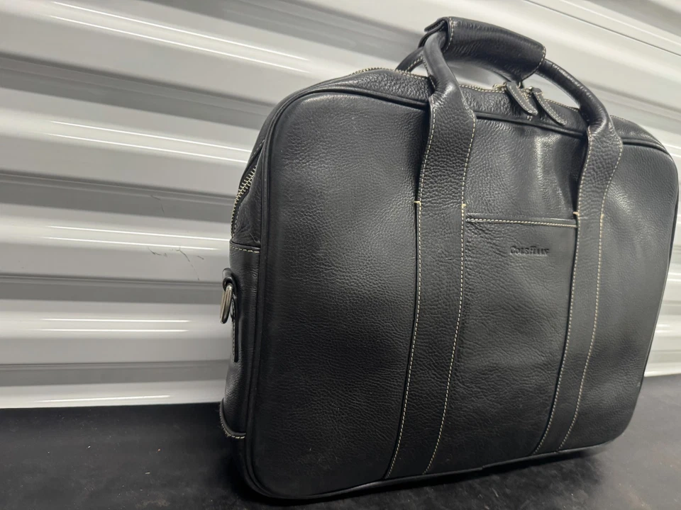 Vintage Couro COLE HAAN Acadêmico Laptop Pasta Transversal Bolsas Mensageiro Masculinas - Imagem 3 de 4